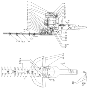 Default Diagram and Parts List for B8140 Type 1 Black and Decker Trimmer